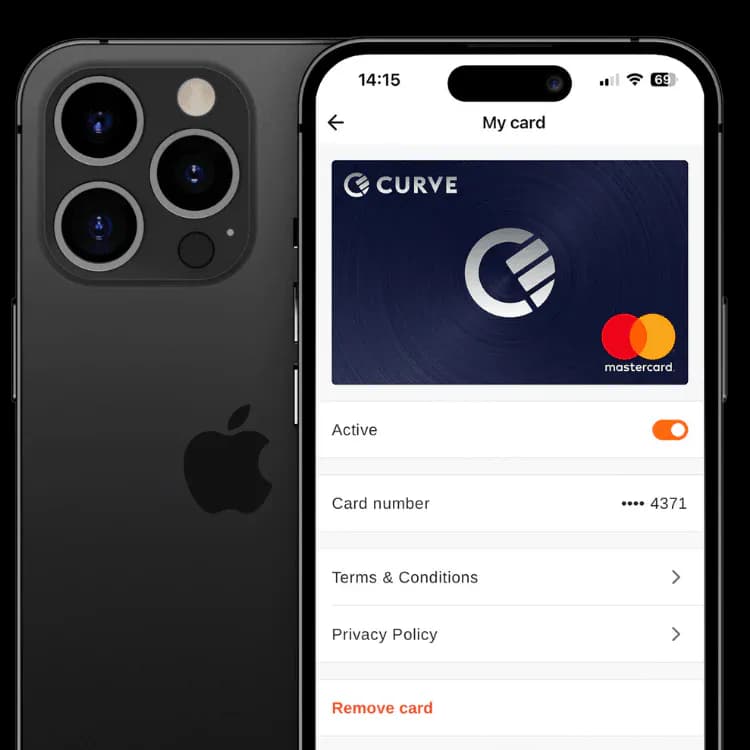 Your card provisioned in the app