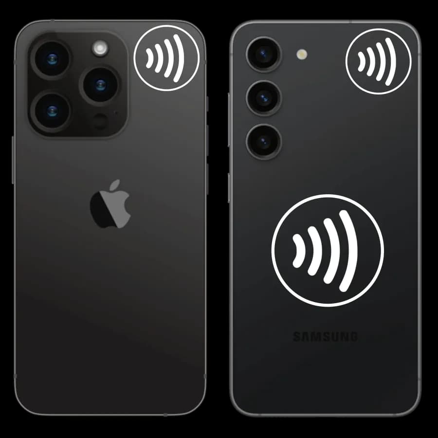 NFC sweet spots on iPhone and Android